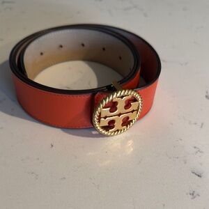 Tory Burch Orange Belt with Gold Buckle